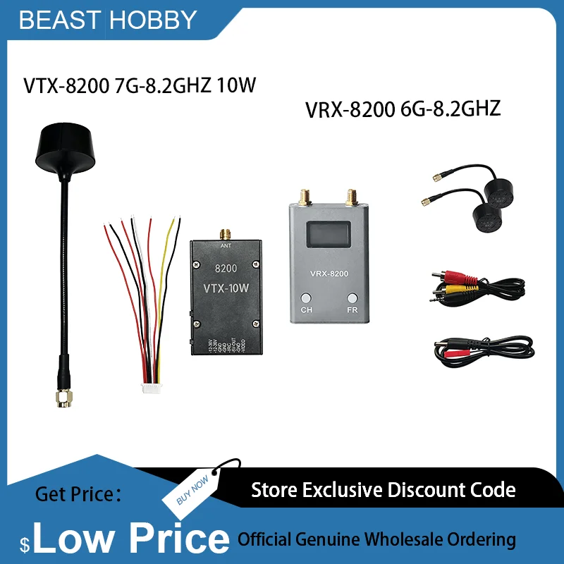NWE VTX-8200 7G-8.2GHZ 10W Video Transmitter and VRX-8200 6G-8.2GHZ video receiver