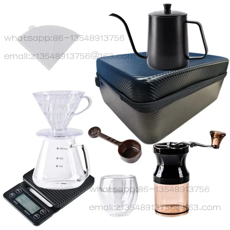 Factory direct sales Hand brewed coffee set Outdoor camping coffee equipment Full set Portable