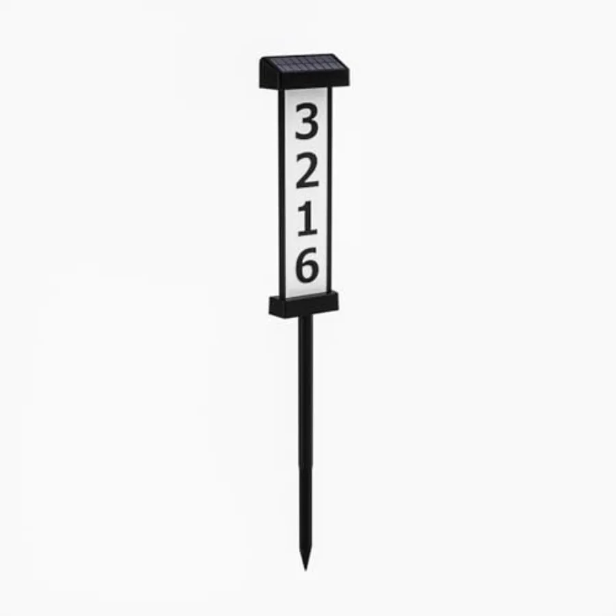 

House Numbers for Outside [ Light up Dual-Sided Illuminated ], Solar Address signs for Yard with Plaque Stakes Outdoor Waterpro