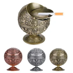 Globe Ashtray with Cover Fashion Personality Multifunctional Home Room Tellurian Retro Ashtray