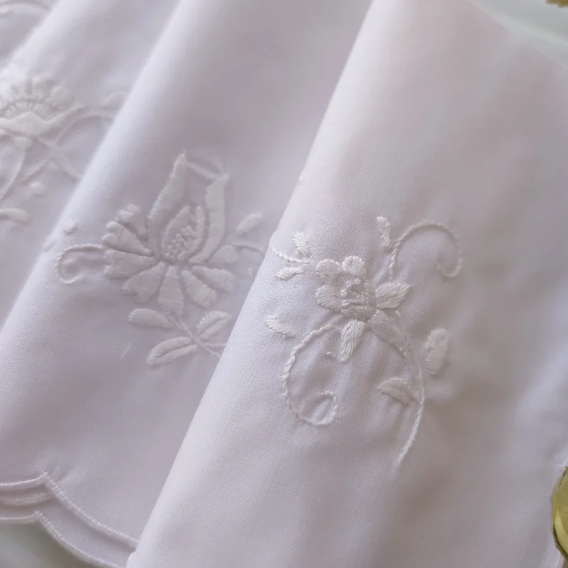 4PCS Vintage Retro Handmade Embroidered Napkin Handkerchief