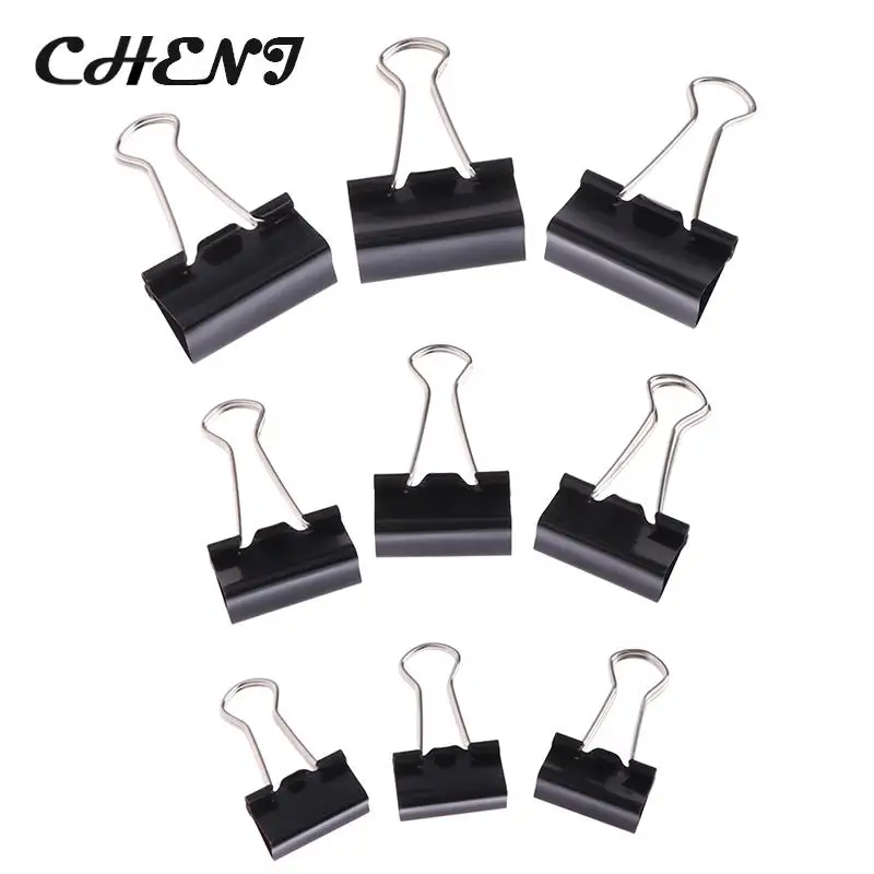 10 Stuks Black Metal Binder Clips Notities Letter Paperclip Binding Clip