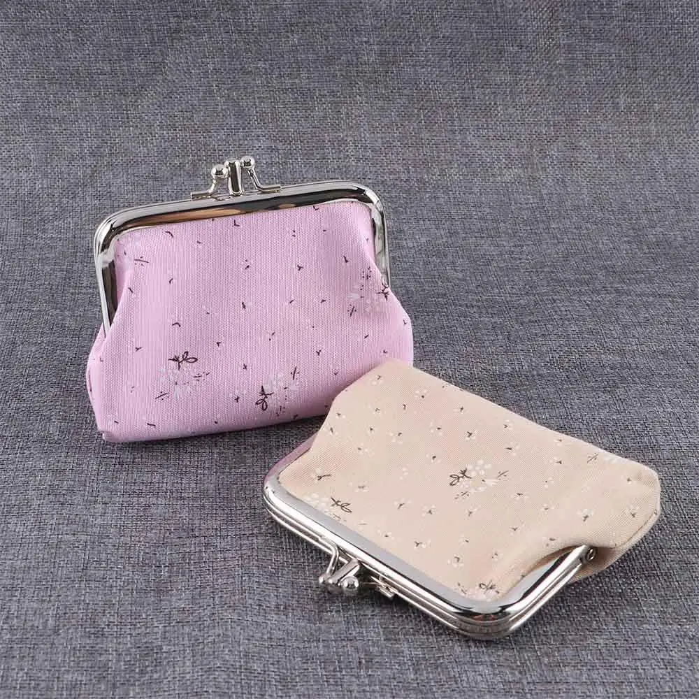 Flowers Printed Money Bag Fashion Handbag Double Layer Key Card Holder Clutch Bag Hasp Coin Purse Small Wallet Zero Purses