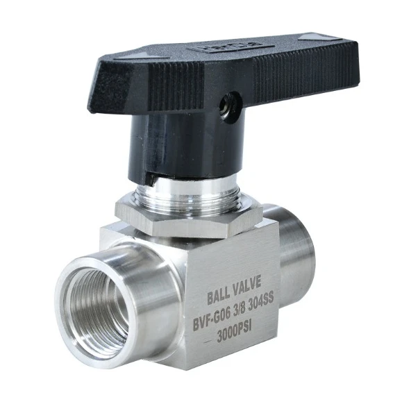 Stainless Steel High Pressure Ball Valve - Straight Through, Internal Thread, Flanged/Plate Type