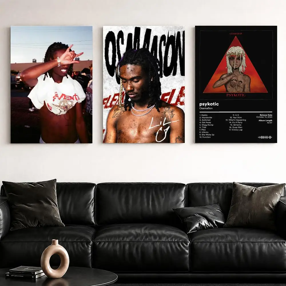 Rapper Music Album O-OsamaSon Framed Wall Painting Ready to Hang Canvas Poster for Bedroom Living Room Hallway Home Decor Gift