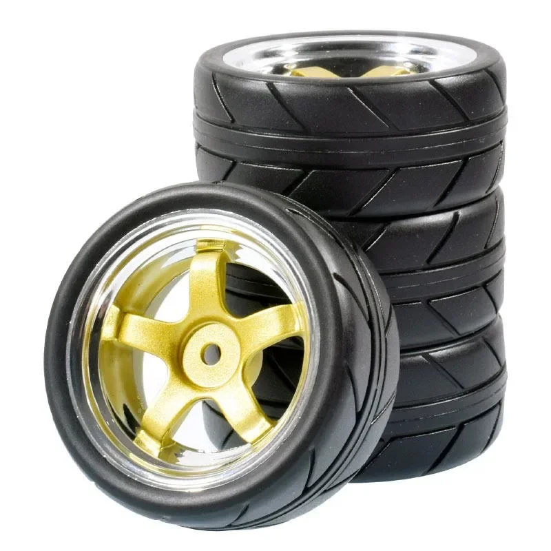 1/10 RC Racing Tires & Wheel Rims Hub 12mm Hex for 1:10 RC On Road Car Tamiya TT01 TT02 XV01 XV02 PTG-2 TA06 HSP HPI Kyosho