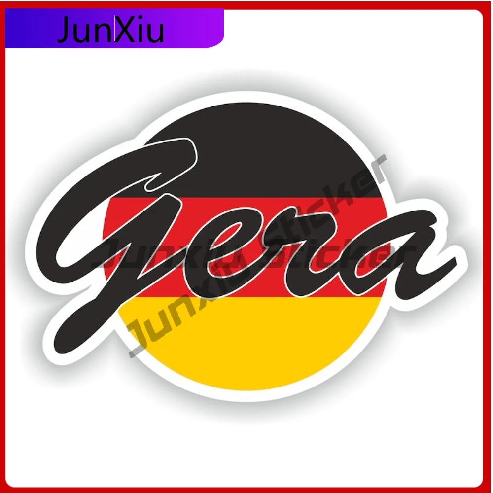 

Gera Germany City With National Flag Graphic Vinyl Decals Car Exterior Camping Sticker Car Decoration Guitar Accessories Rv Deca