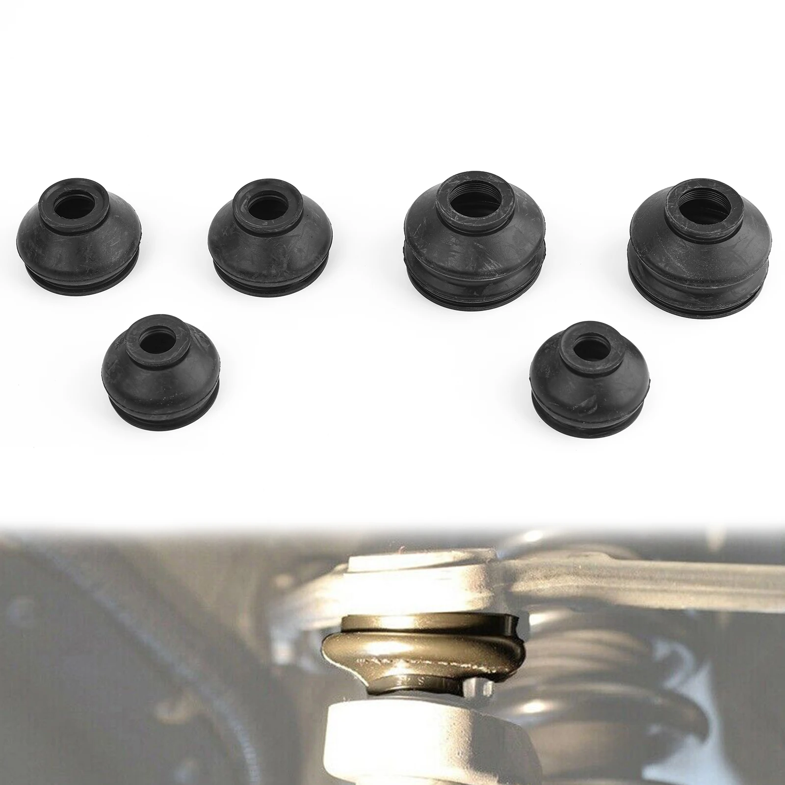 6x Universal Ball Joint Turn Rods Rubber Boot parapolvere sostituzione protezione del braccio di controllo accessori per lo sterzo della sospensione