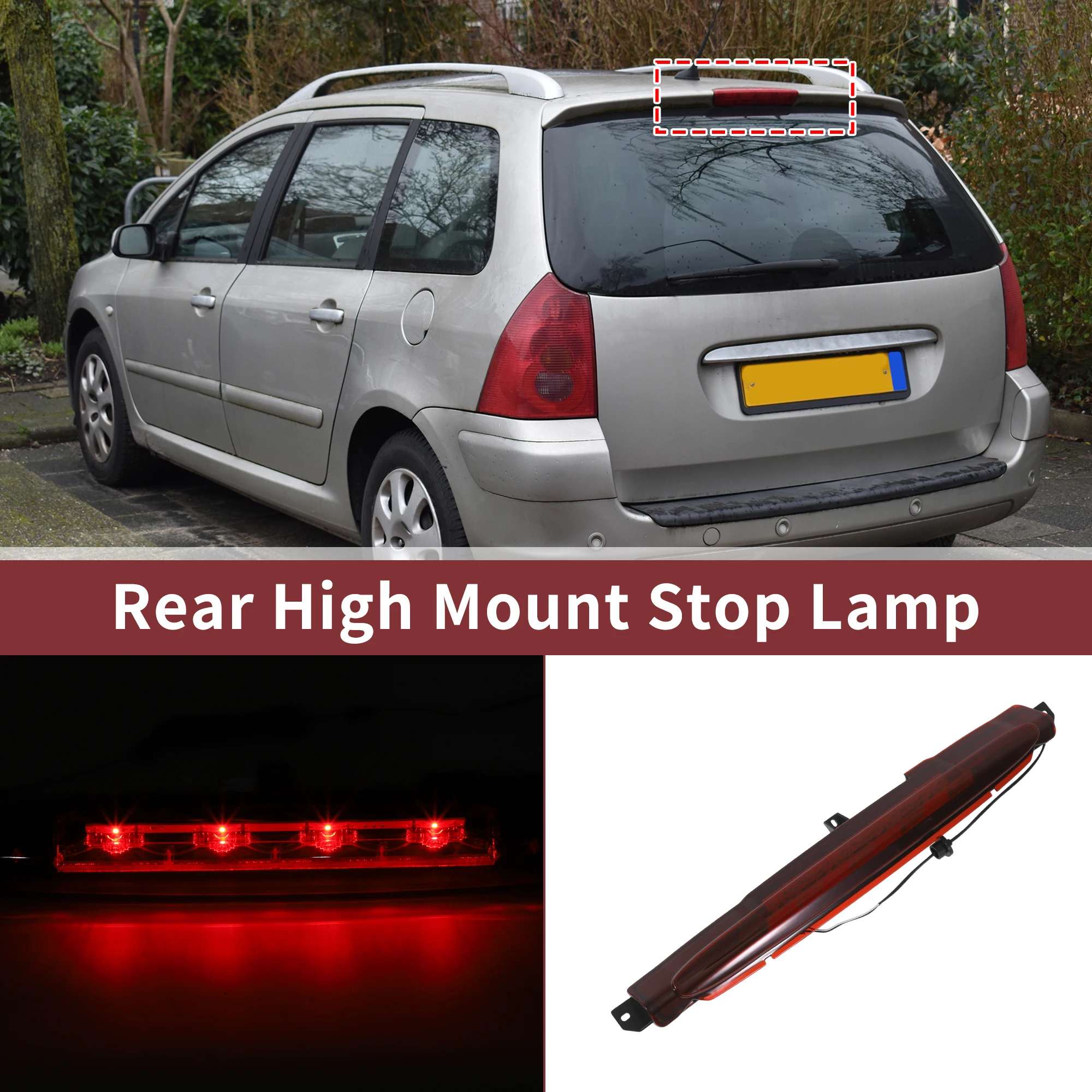 

UXCELL LED Third Brake Light for Buick Rainier 2004-2007 No.15201921 Red 3rd High Mounted Stop Lamp ABS Waterproof Rear Center H