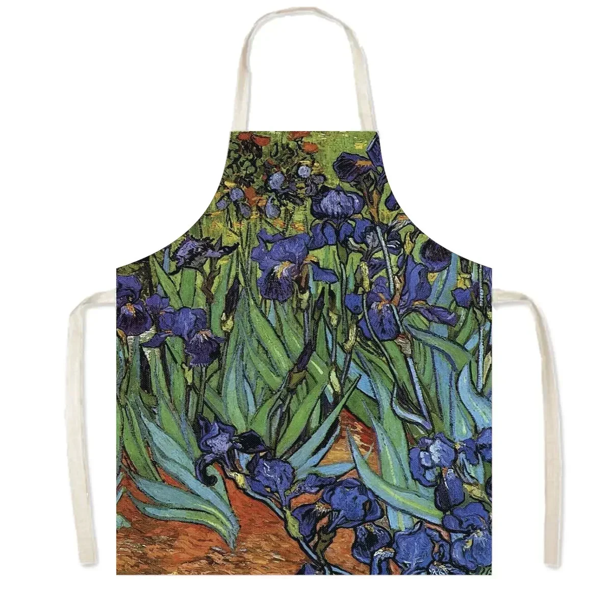 Famous Oil Painting By Van Gogh Print Kitchen Apron Starry Night Pinafore Household Cleaning Tool Baking BBQ Chef Cooking Aprons