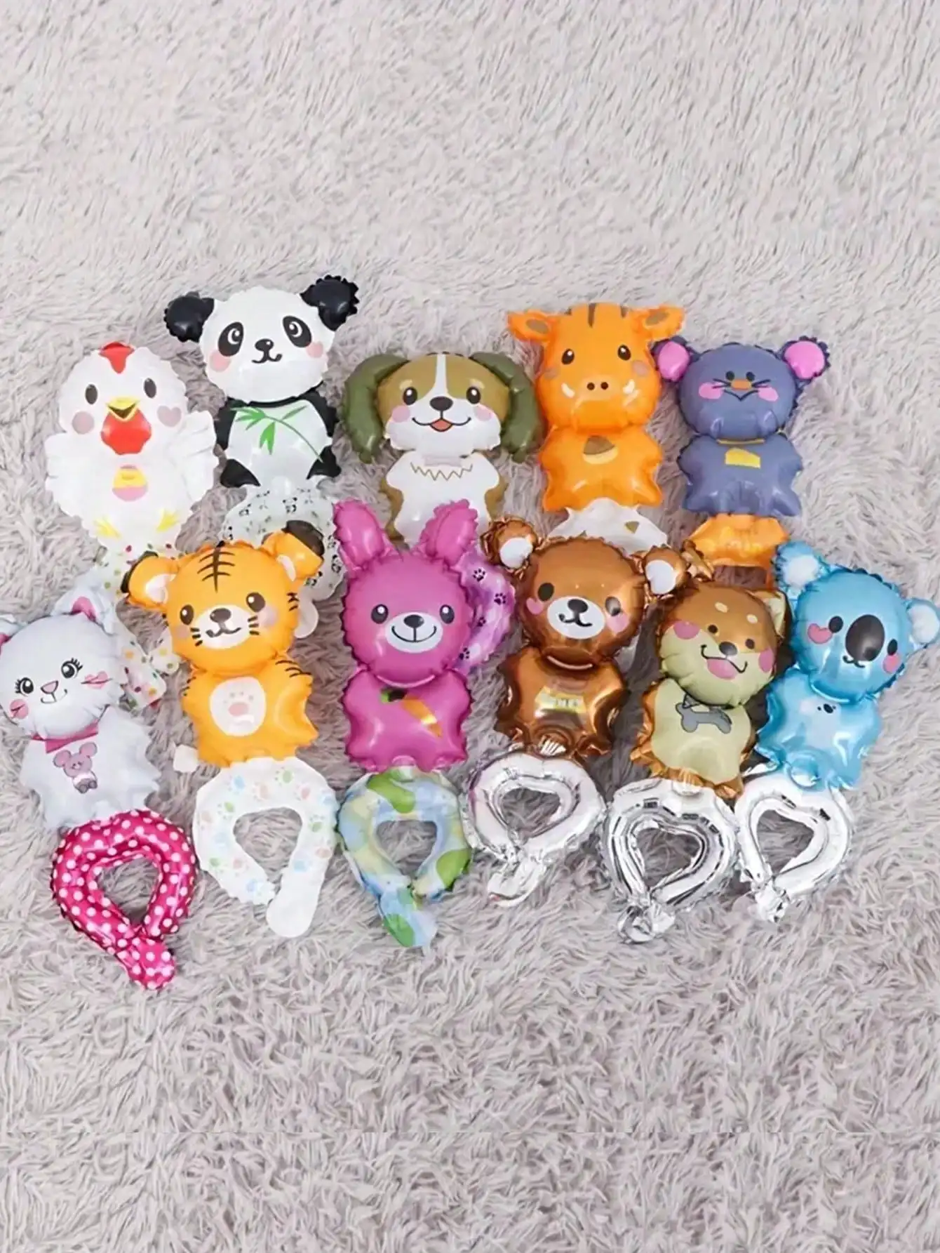 10/20Pcs Cute Wrist Balloon for Birthday Party Decoration Rabbit Bear Cartoon Animal Balloon Pink Children\'s Toys Baby Shower