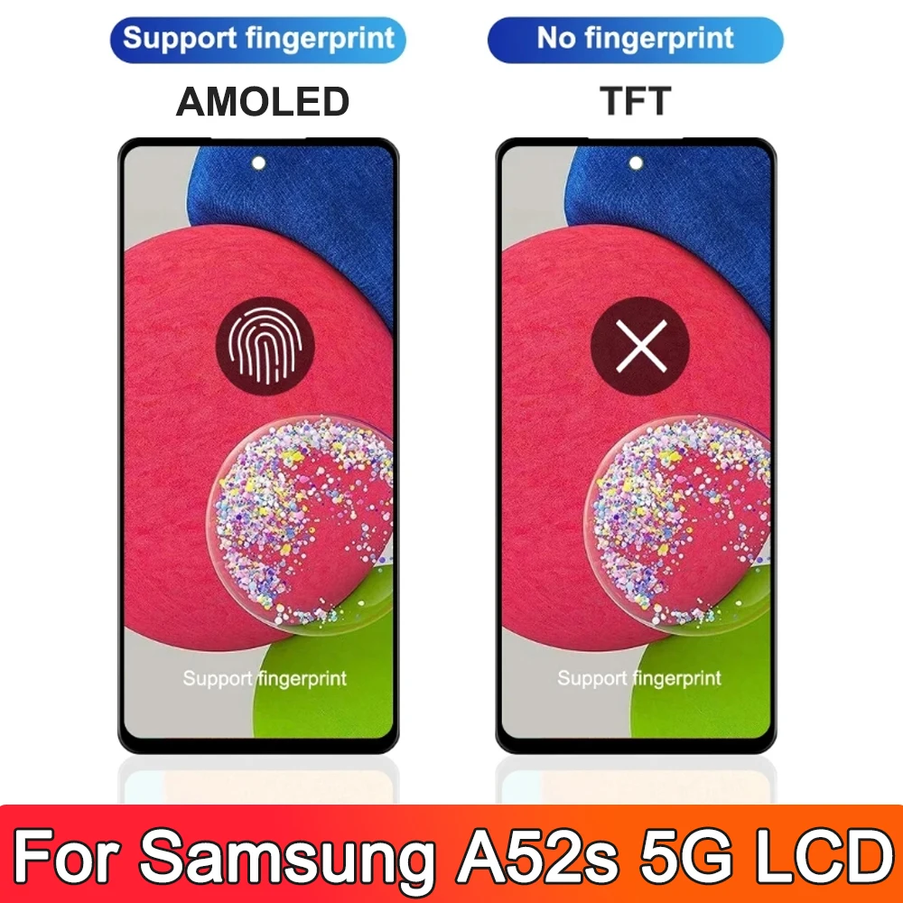 TFT A52S 5G Display Screen Assembly for Samsung Galaxy A52s 5G A528B A528B/DS A528N Lcd Display Digital Touch Screen Replacement