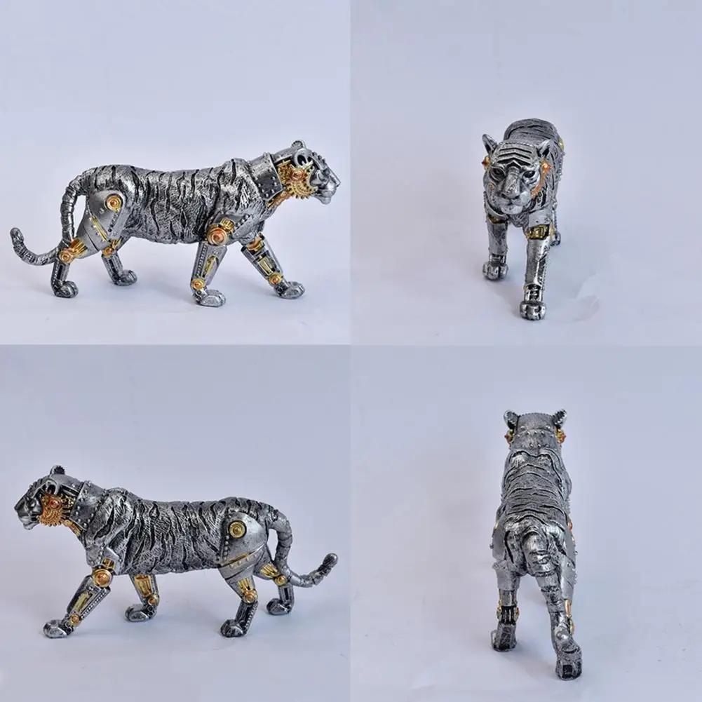 Prehistoric Gear Beast Model Steampunk Mechanical Beast Resin Figurine Vintage Gear Statue Style Desktop for Office for Desk