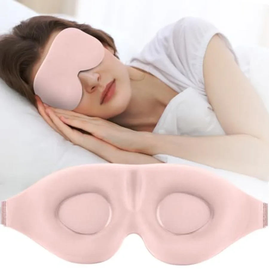 

Sleep Mask for Side Sleeper, Light Blocking Sleeping Eye Mask for Women Men, 3D Contoured Night Blindfold, Luxury Eye Cover Eye