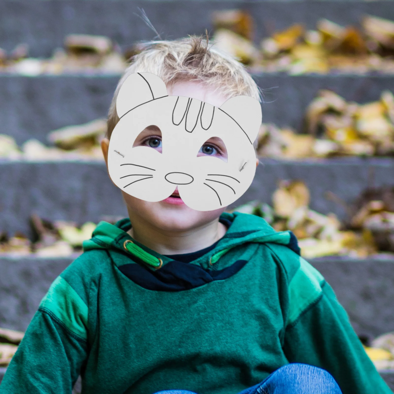

10 Pcs Dress up Graffiti Mask The Animal Hand-painted Masks White Coloring Child