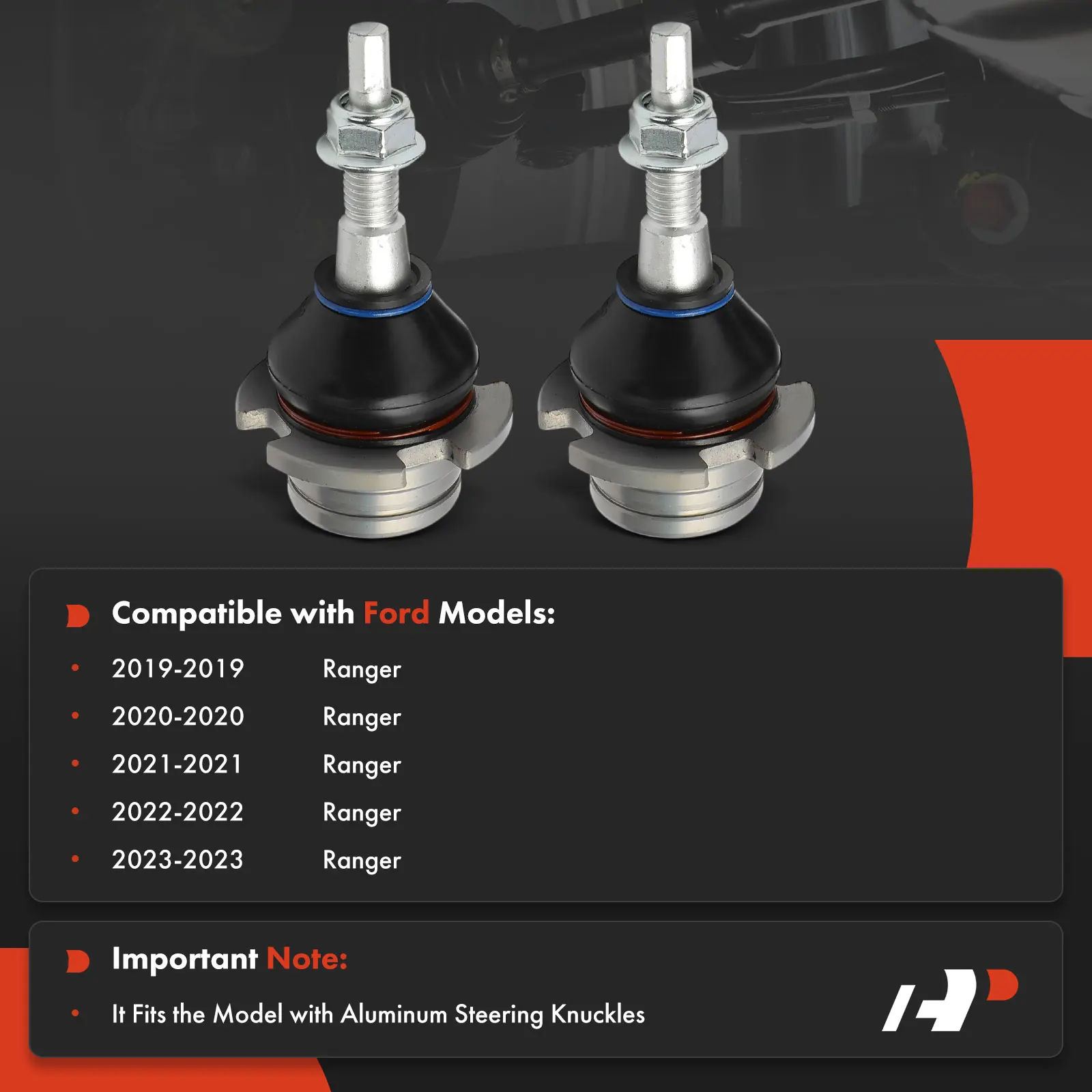 A-Premium 2x Front Upper Ball Joint Kit for Ford Ranger 2019-2023 KB3Z3050A TXMS40549