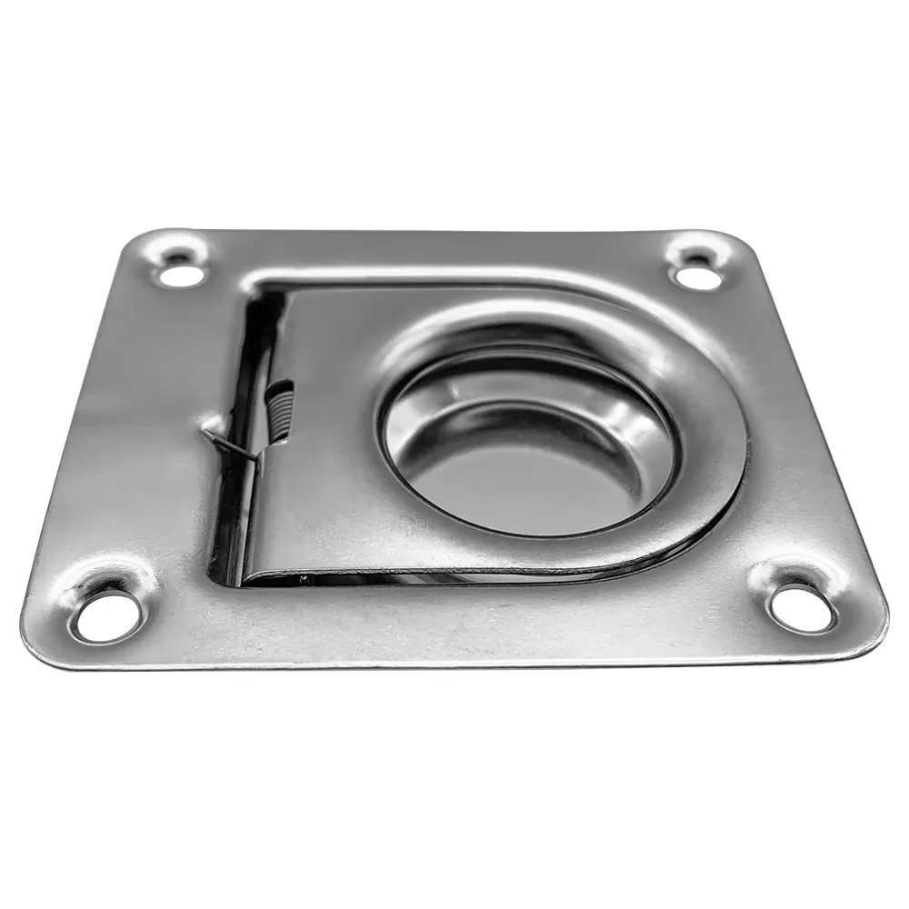 

65*55mm Good Quality Stainless Steel 316 Boat Hatch Stamping Square Flush Lifting Ring Recessed Pull Handle