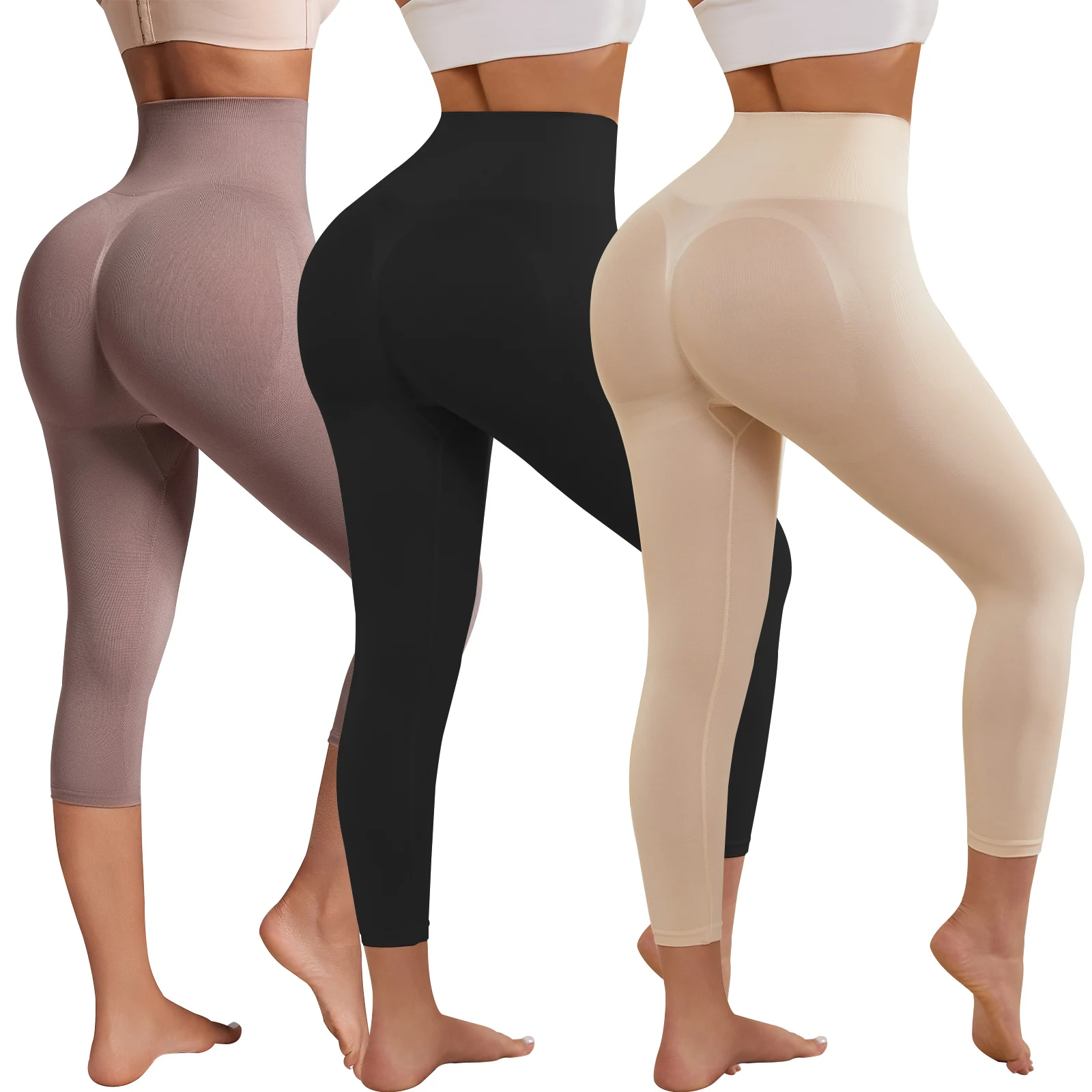 

Women Slimming Anti Cellulite Compression Leggings Leg Shaper High Waist Capris