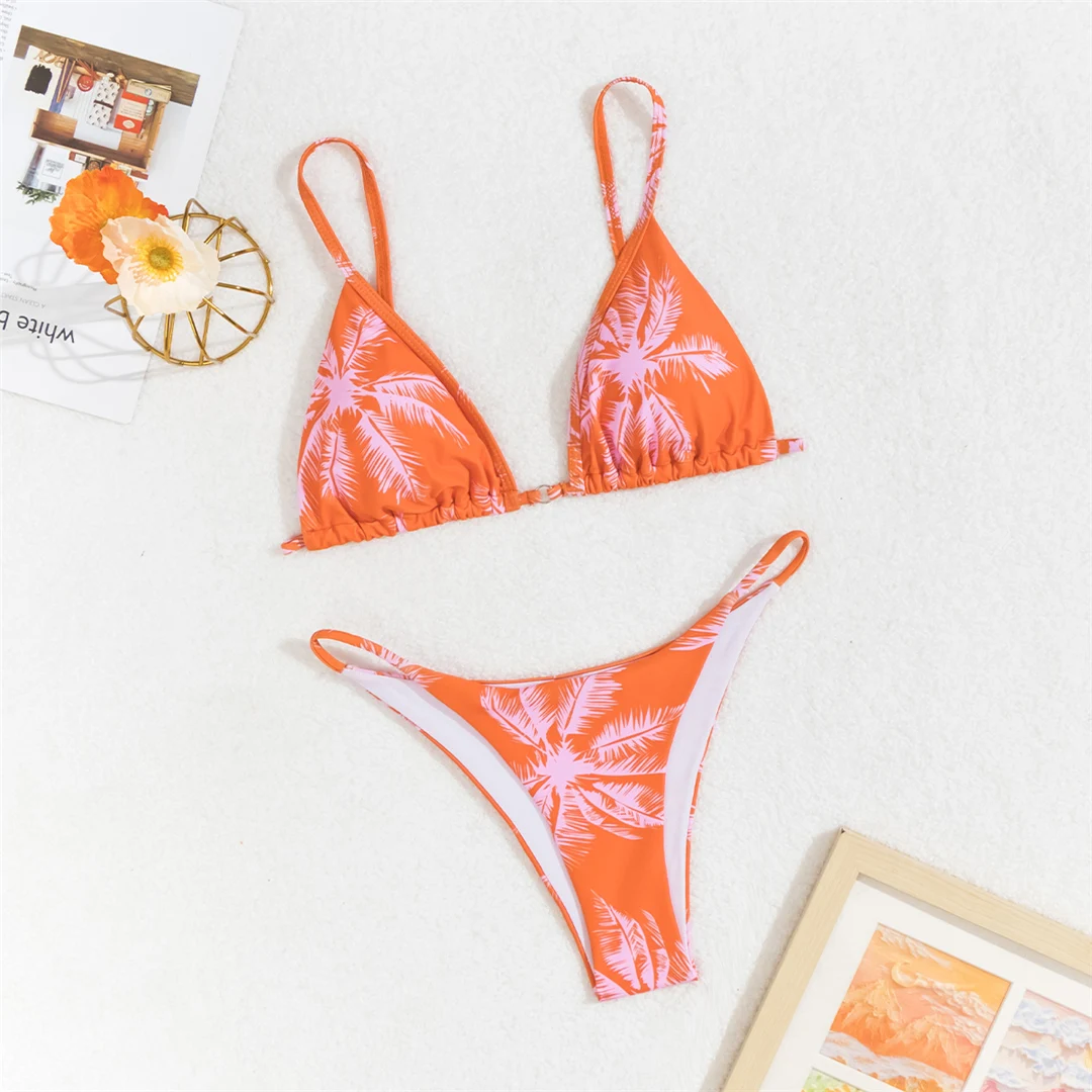2026 Sexy bedruckter Bikini mit hohem Beinausschnitt und Polsterung, Damen-Badeanzug, zweiteiliger Bikini-Set, Badebekleidung, Badeanzug, Schwimmanzug V5854 – Detail 11