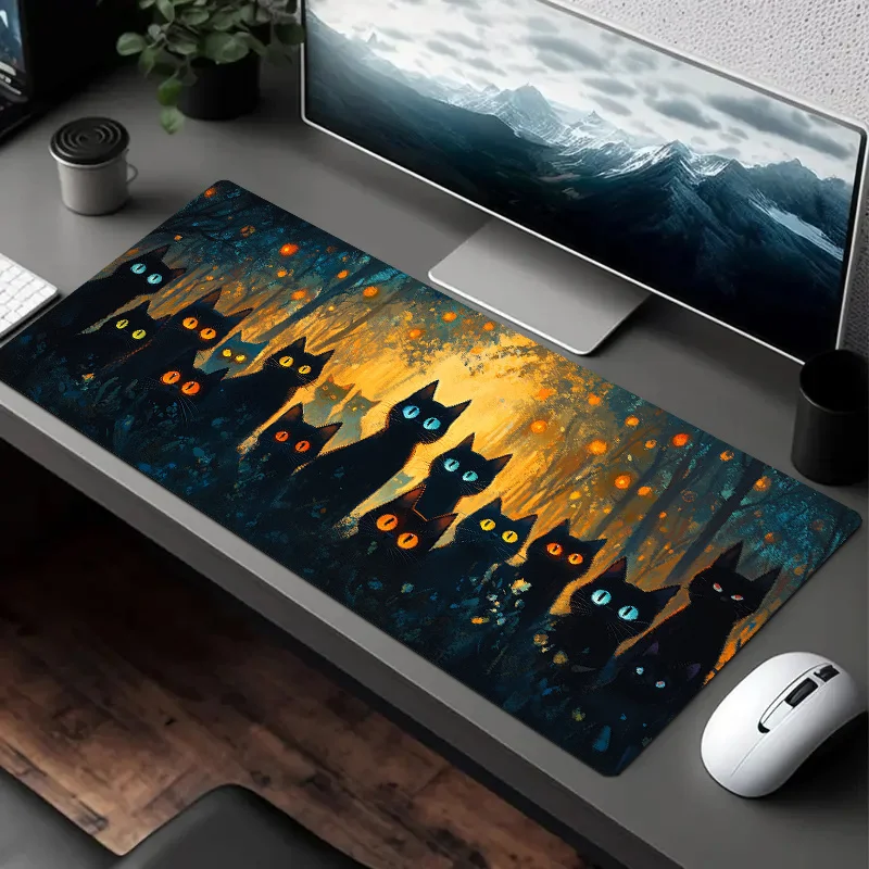 

Большой коврик для стола и мыши с тканевой поверхностью и нескользящей резиновой основой для игр, компьютера, ноутбука, клавиатуры, обеспечивает плавное управление.