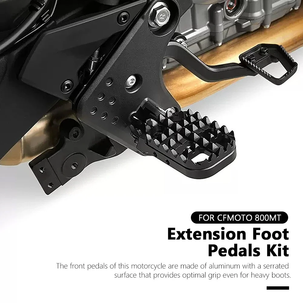 Suitable for CFMOTO Chunfeng 800MT adjustable extended CNC aluminum front footrest. Motorcycle accessory modification part.