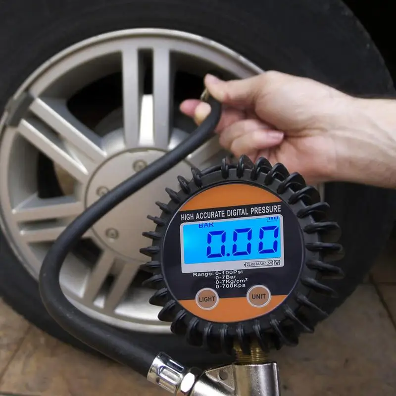 Digital Tire Pressure Gauge Digital Heavy Duty Electric Pressure Gauge 0.1 Display Resolution Accessory For Car SUV Van RV