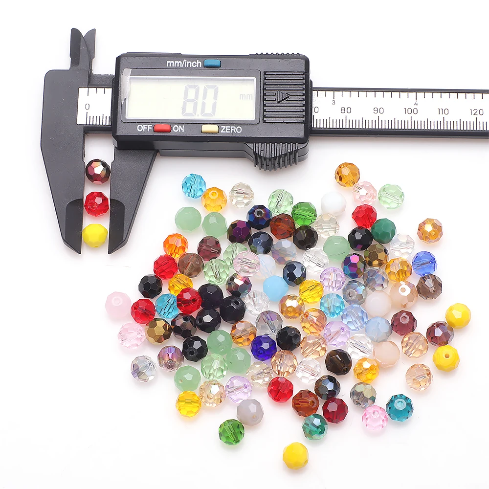 3/4/6/8mm Translucent Czech Crystal Glass Loose Bead Faceted Colorful Spacer Bead For DIY Charm Bracelet Earrings Wholesale