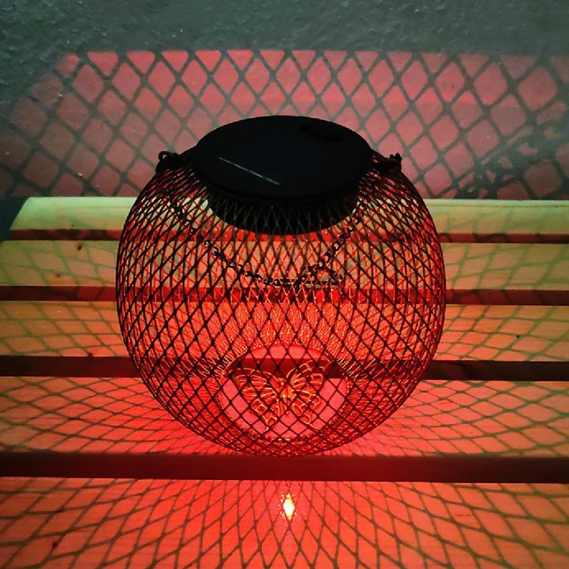 LICE-полый простой солнечный садовый светильник, проекционный фонарь, газон, наружное украшение, водонепроницаемый подвесной светильник