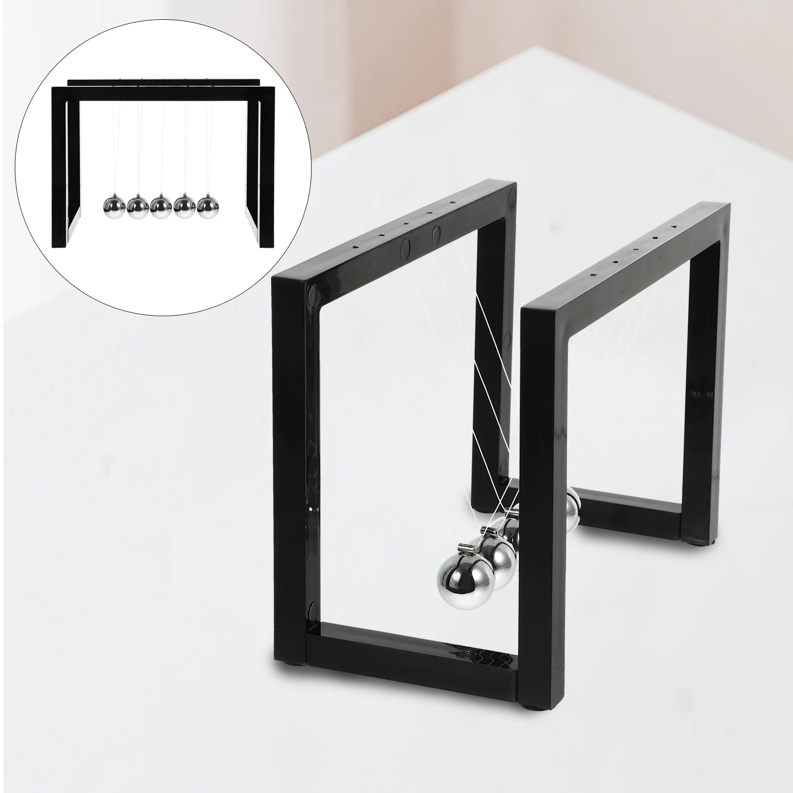Newton Billiard Ball Ornament Newtons Cradle Balls Decor Balance Desk Decoration Toys Pendulum Bead Adorn Physical Model