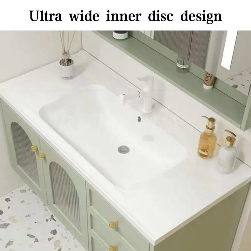 Mobiletto del bagno combinazione Rock Plate lavabo integrato in ceramica senza cuciture 60/70/80/90/100CM di lunghezza lavabo personalizzato