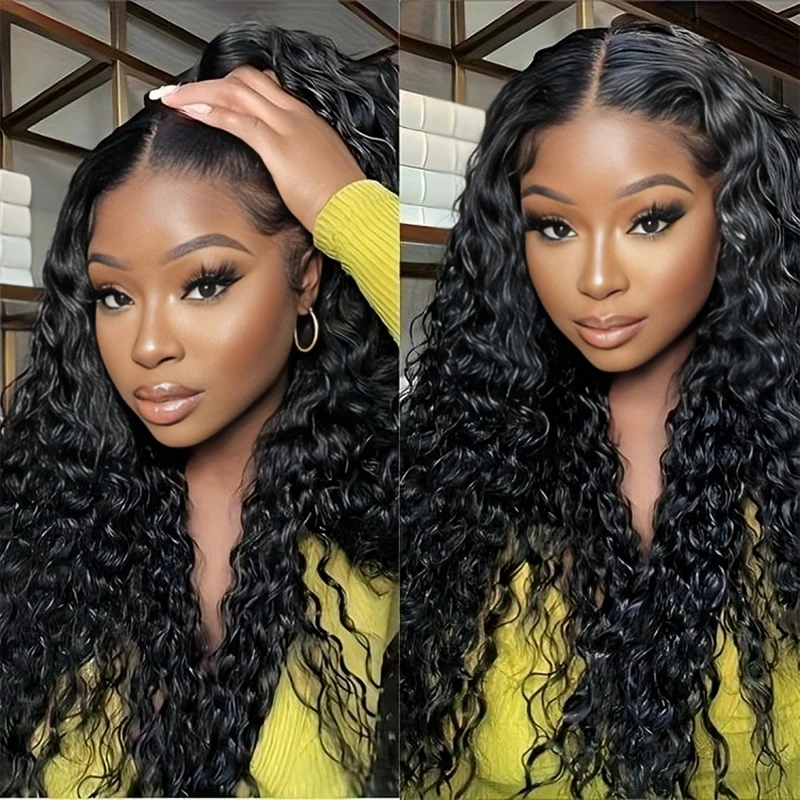 

200% Deep Wave 13x6 HD Lace Frontal Wig Curly Human Hair Wigs For Women Brazilian Water Wave Lace Front Human Hair Wig For Women