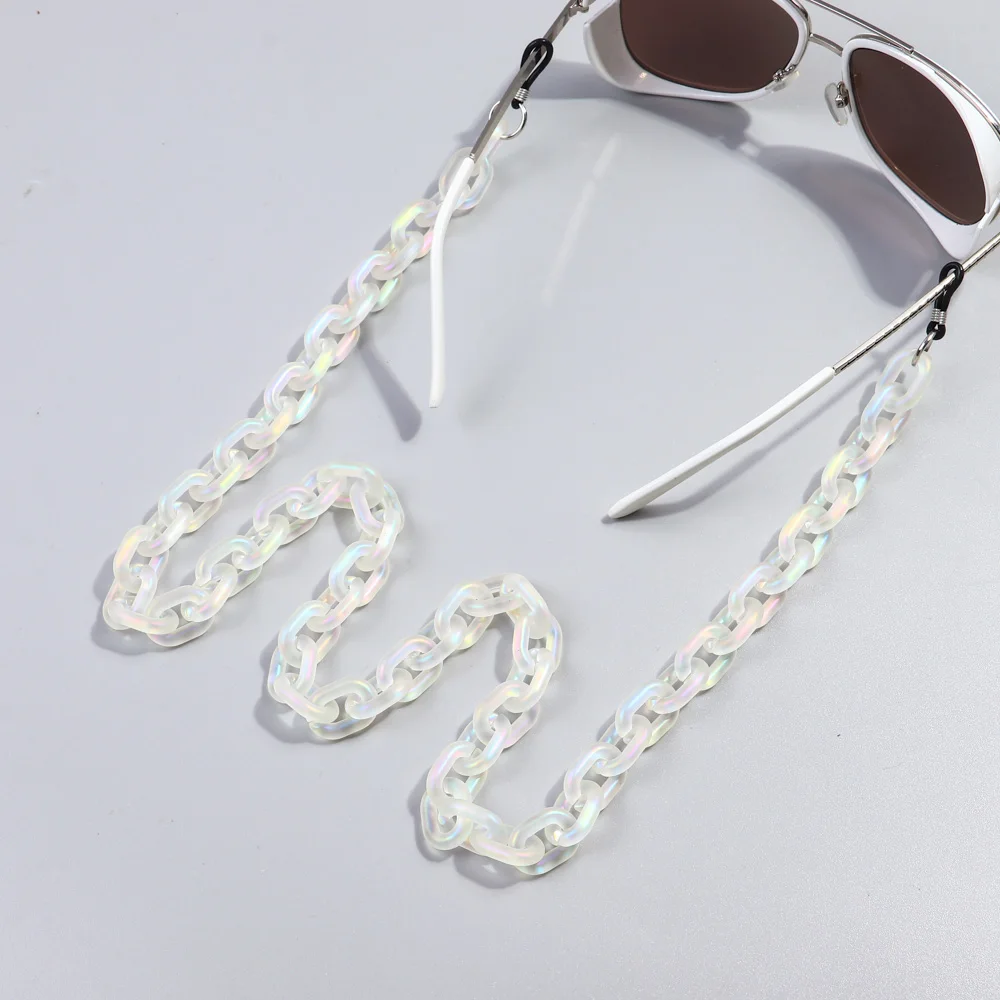 FishSheep Trendy Acrylic Frosted AB Color Eyewear Chain for Women Resin Multi Color Lanyard Sunglasses Chains Accessories Gifts