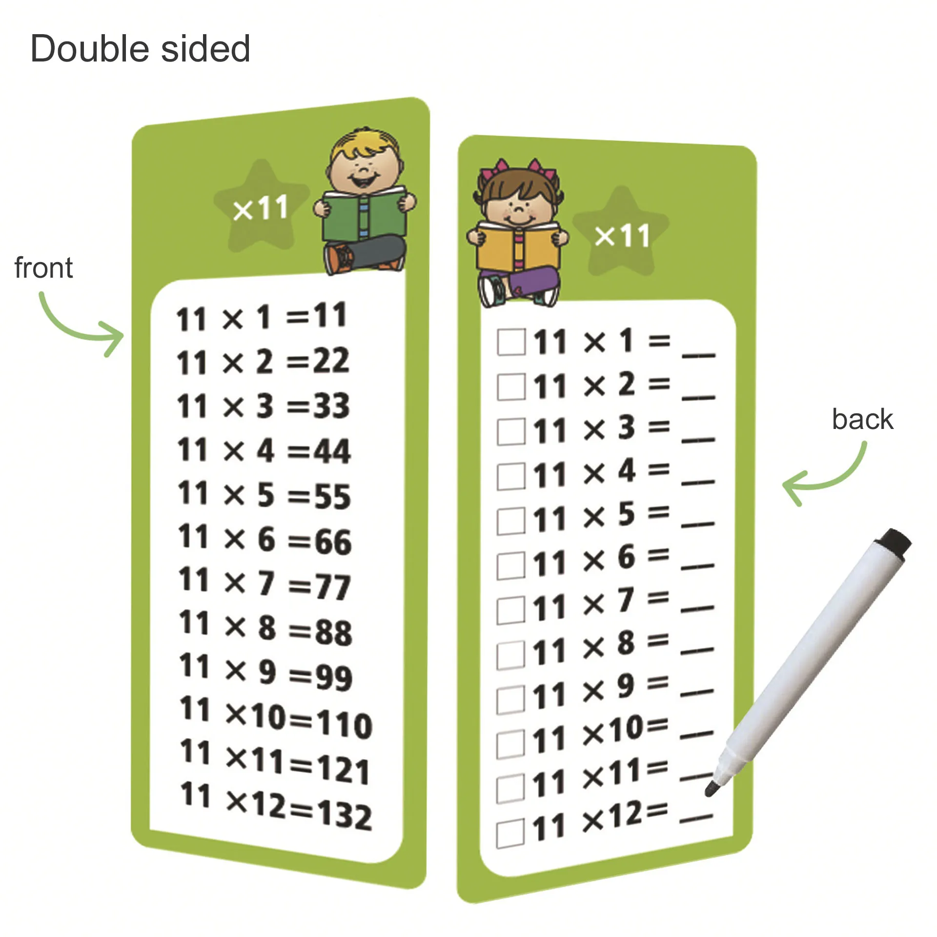 15Pcs/set Math Addition Subtraction Multiplication Division Erasable Reusable Number Learning Cards Children\'s Math Teaching Aid