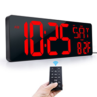 17.2-inch (43.69cm) large LED digital wall clock with remote control large display positive countdown timer port 1 brightness ad