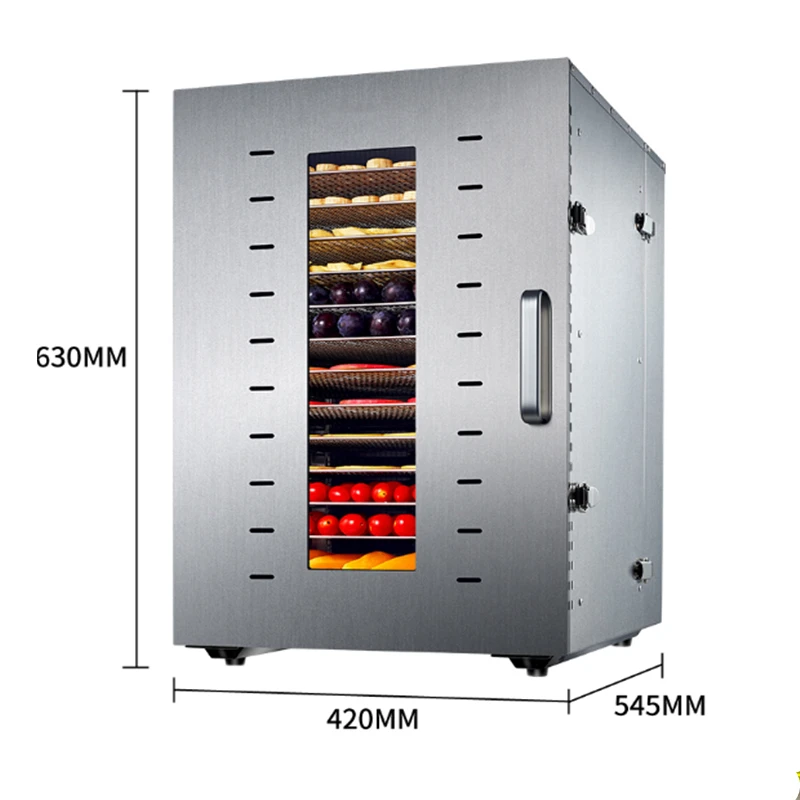 Food Dehydrator Fruit Vegetabl Drying Machine Snacks Herbs Gain Meat Food Dryer 16-Layer Stainless Steel Dry Fruit Machine