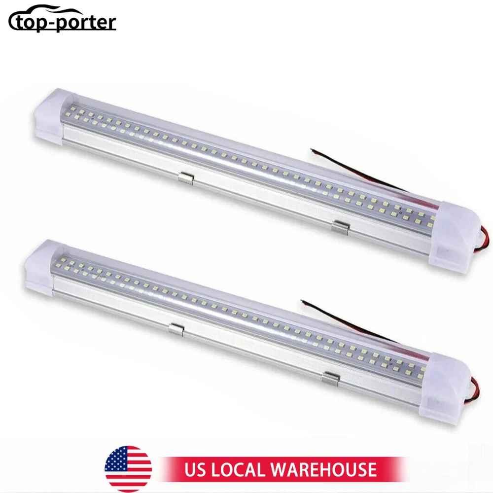 

2 шт. светодиодный потолочный купольный светильник для автофургонов, светодиодное внутреннее освещение для грузовиков, лодок, прицепов, кемперов, 108 светодиодов, для караванов, прицепов