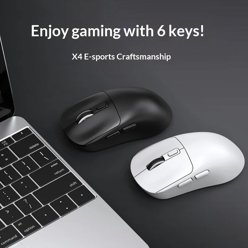 T-Wolf Gaming Mouse X4 Tri-Mode Bluetooth Wireless Rechargeable Silent 1000hz Polling Rate Lightweight 6-Button For Pc Gamers