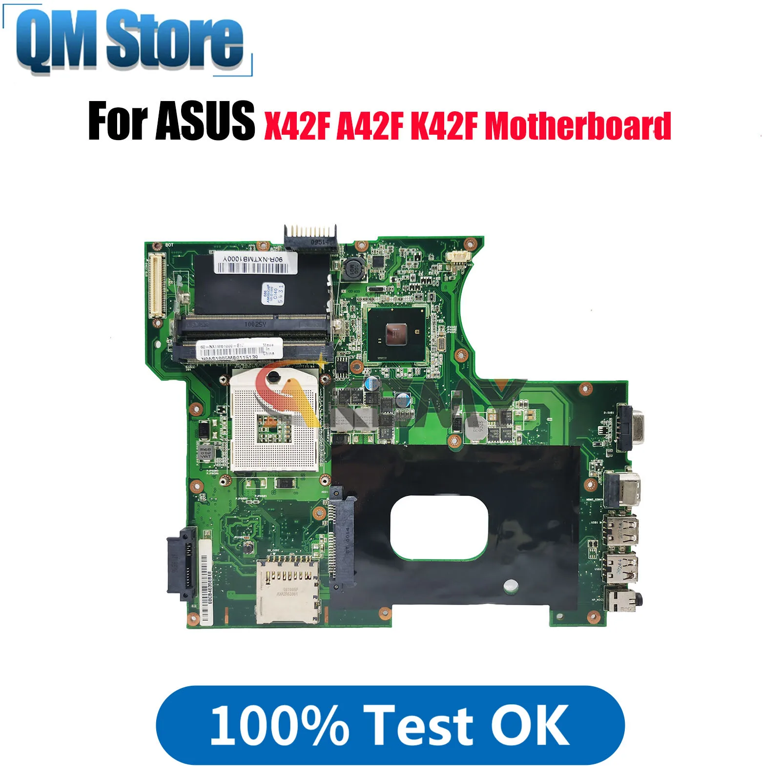

K42F Laptop Motherboard For ASUS A42F K42F K42F X42F Notebook Mainboard This item is in stock 100% tests OK fast shipping