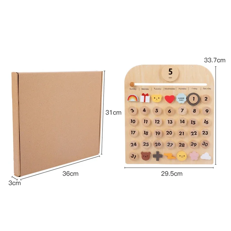 التقويم الخشبي ألعاب تعليمية مبكرة المعرفية عطلة سجل الحياة مذكرة قلادة INS غرفة الاطفال ألعاب خشبية هدية الأطفال الشمال