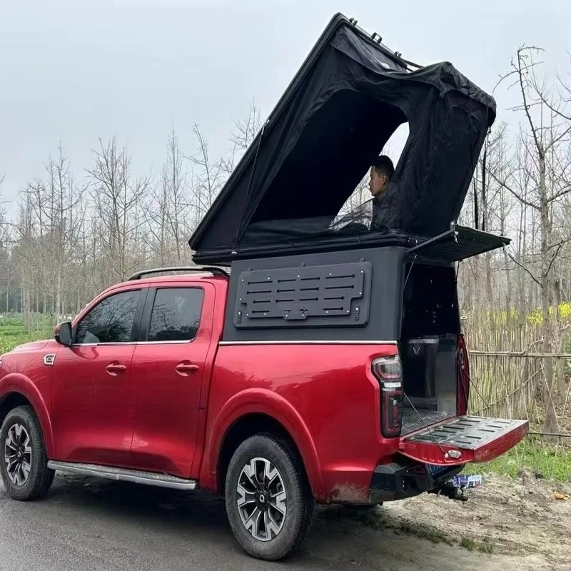 

Навес для пикапа, кемпер, жесткий топпер для грузовика, алюминиевый навес для Ranger Hilux Revo с защитной сеткой для багажника на роликах