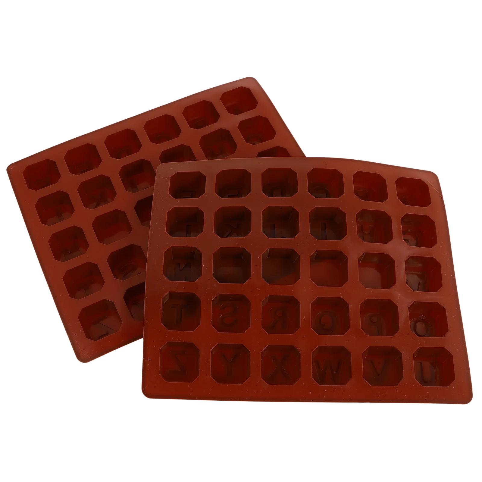 

2pcs Silicone Diy Cube Molds Chocolate Candy Trays Baking Making Freezer Coffee Color Reusable Kitchen Supplies Alphabet Molds
