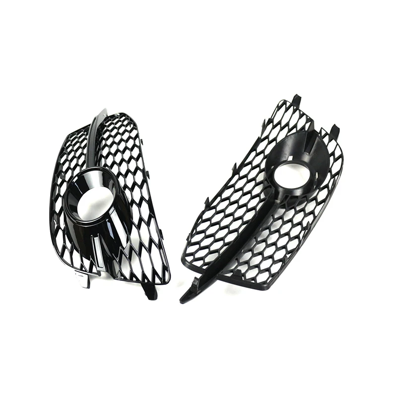 2 uds ABS negro parachoques delantero de coche cubierta de luz antiniebla biseles inferiores rejilla para Audi Q3 S-Line 2012-2014 8U0807681D 8U0807682D