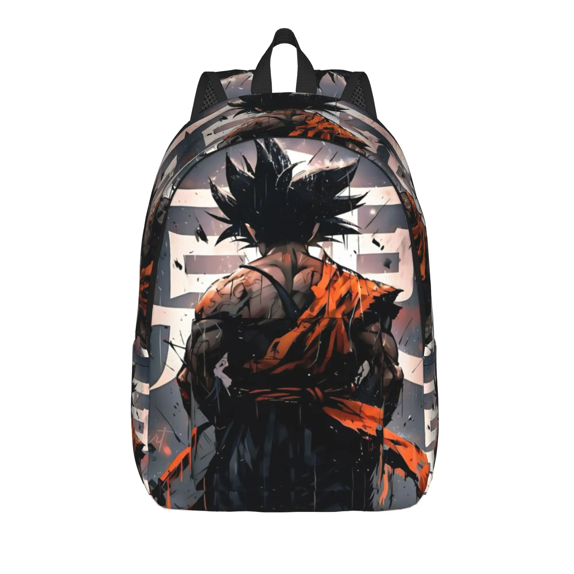 Fashion Dragon Ball Goku Back View Dark Backpack  Mochilas Solid Office Work Sturdy Shoulder Rucksack