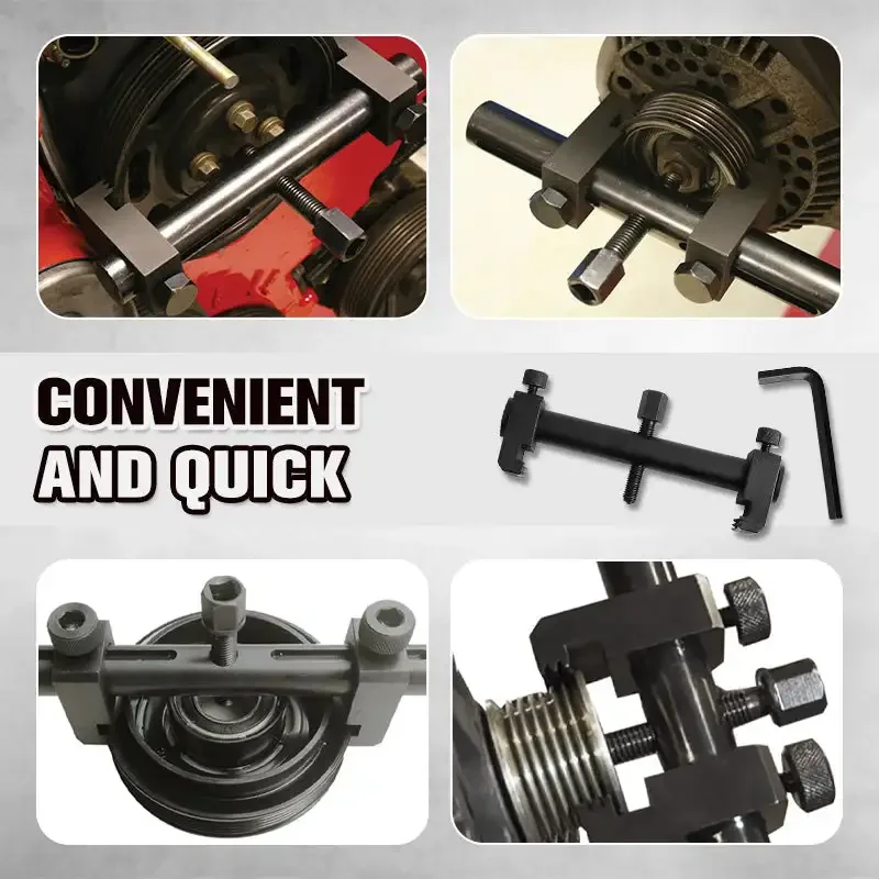 Adjustable Threaded Crankshaft Pulley Removal Tool Universal Puller For Ribbed Drive Pulley Crankshaft Remover Car Repair Tool