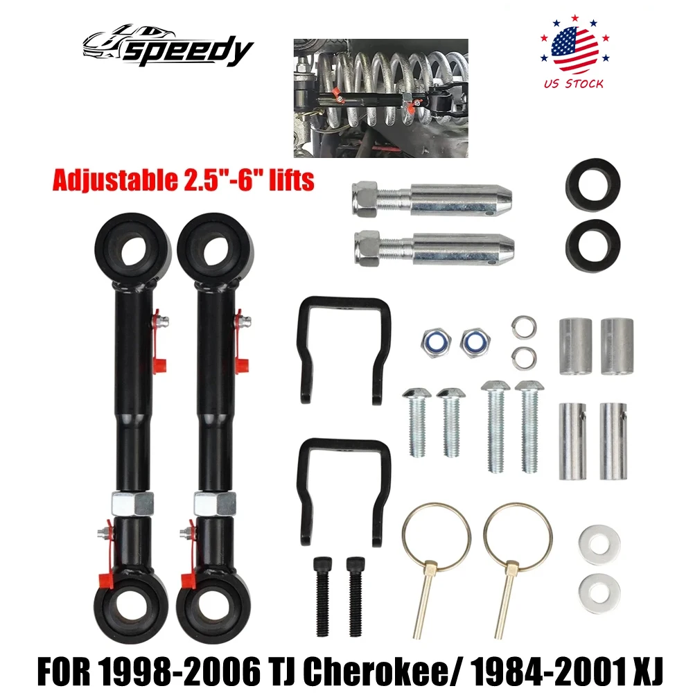 

2.5" - 6" Lifts Adjustable Front Swaybar Quicker Disconnect Connecting Rod For Wrangler 1998-2006 TJ Cherokee 1984-2001 XJ