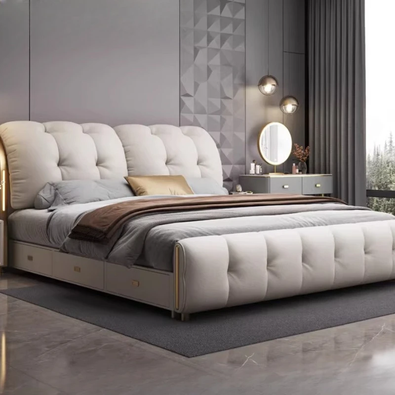 

Luxury Italian Bed Modern Single Double Design Full Bedroom Headboards Bed Simple Design Letto Matrimoniale Unique Furniture