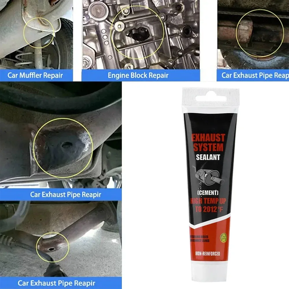75/150g Exhaust Pipe Repair Glue for Motorcycle Car Pipes Seal Welding Leak Repair High Temp Adhesive for Mufflers Tailpipes