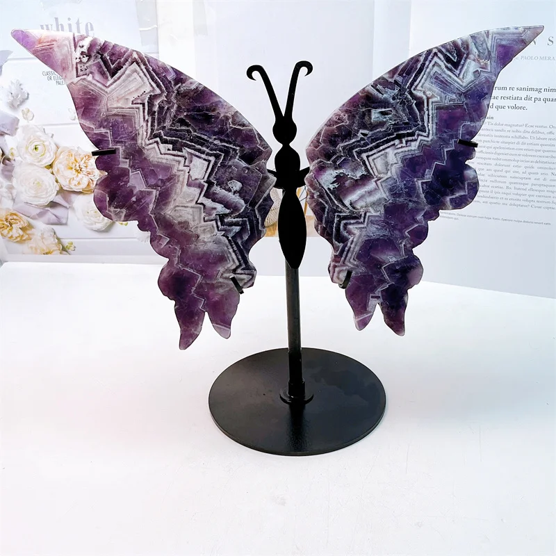 Natural Dream Amethyst Butterfly Wings, Crystal Crafts, Healing Gemstone, Girl Birthday Present, Home Decoration, 1Pair