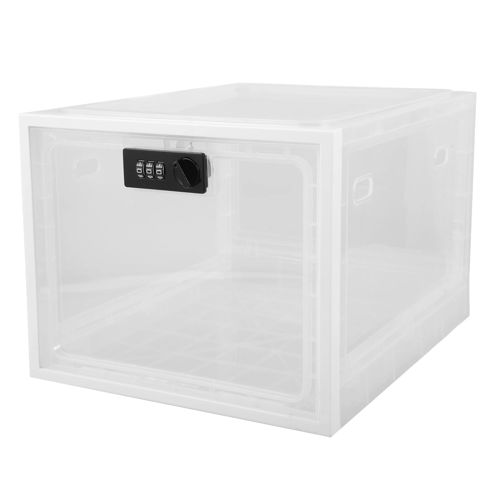 

Lockable Storage Box Clear Acrylic Container Portable Compact ganizer for Medicine Phone Snacks Sewing Crafts Travel Emergency
