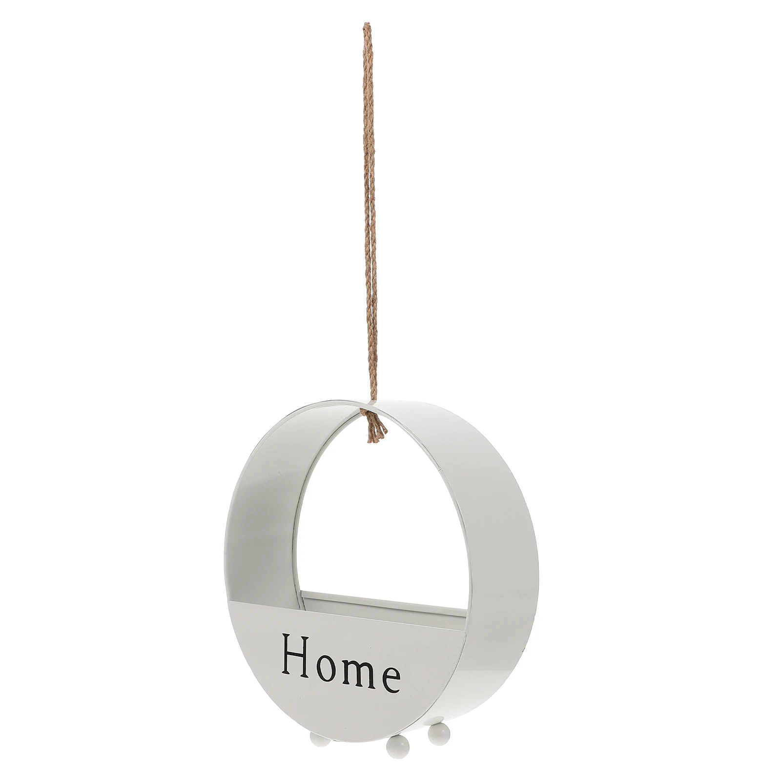 

Round Wall Mounted Flower Pot Hanging Planter White Basket Iron Craft Plant Pot Suitable Balcony Yard Garden Indoor Plants